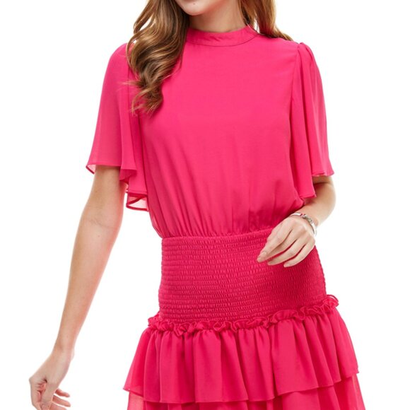 TCEC Butterfly Sleeve Dress – Magenta – S – CD01775 | Sample Sale - Picture 2 of 5
